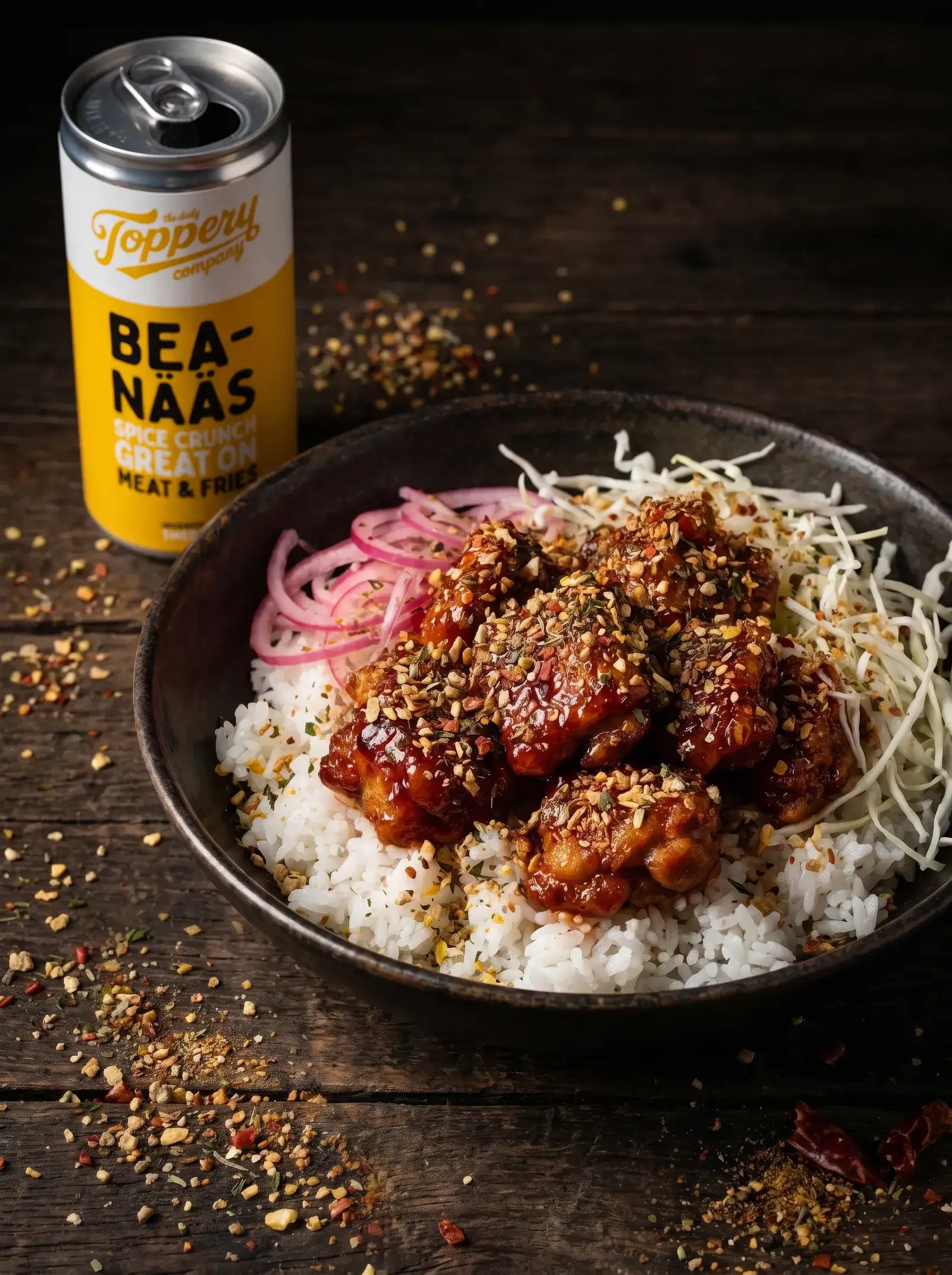 Korean BBQ Dakgangjeong Bowl toppad med Toppery Bea-Nääs