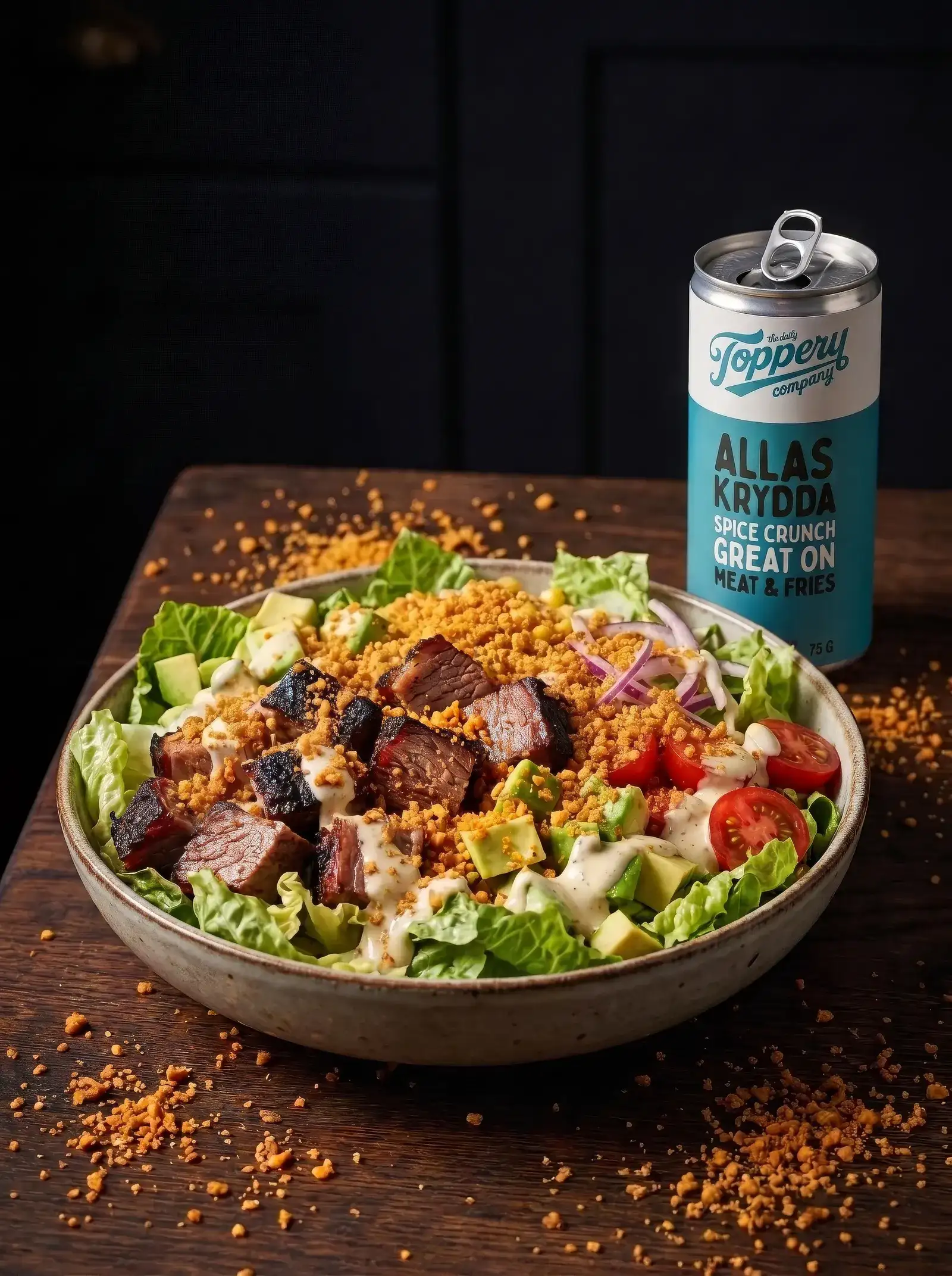 Texas Chop Salad Allas Krydda Style toppad med Toppery Allas Krydda