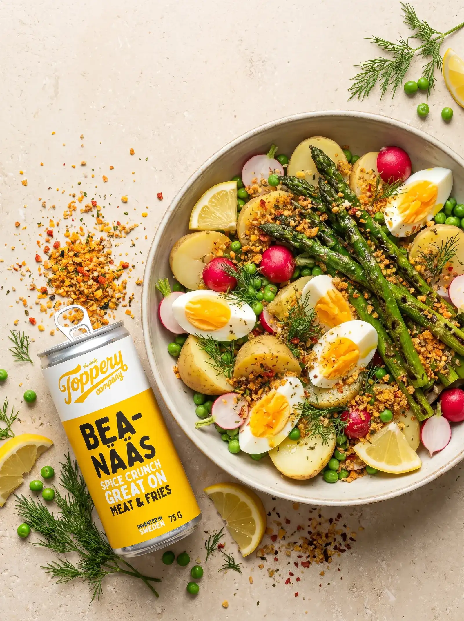 Asparagus & Potato Salad toppad med Toppery Bea-Nääs