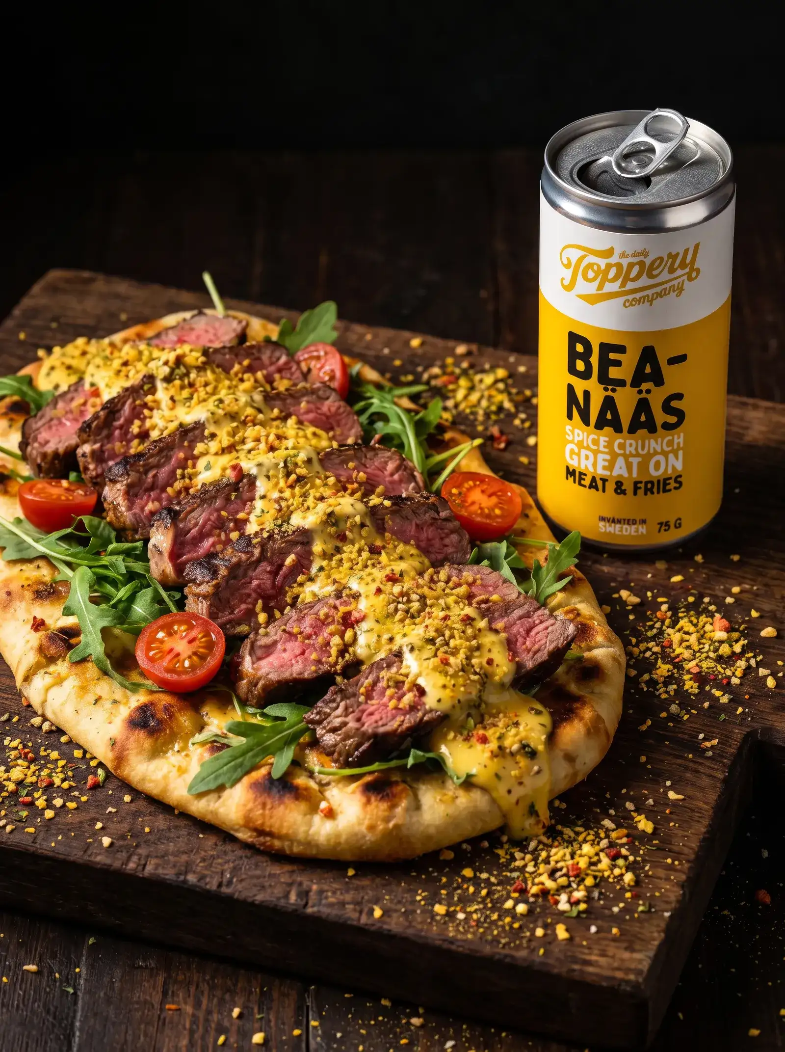 Bea Steak Flatbread toppad med Toppery Bea-Nääs