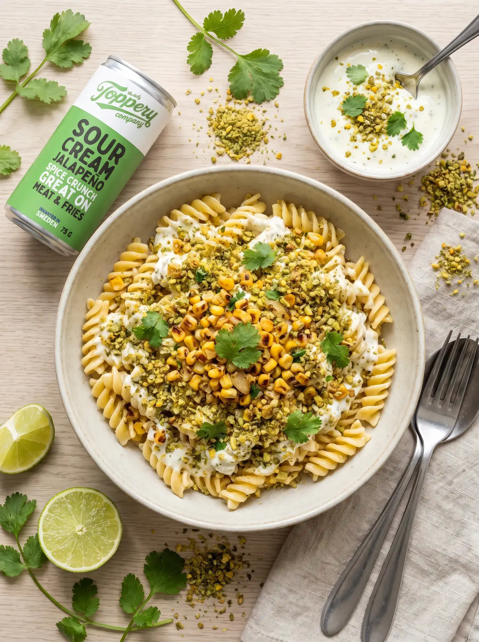 Creamy Jalapeño Pasta toppad med Toppery Sour Creamy Jalapeño