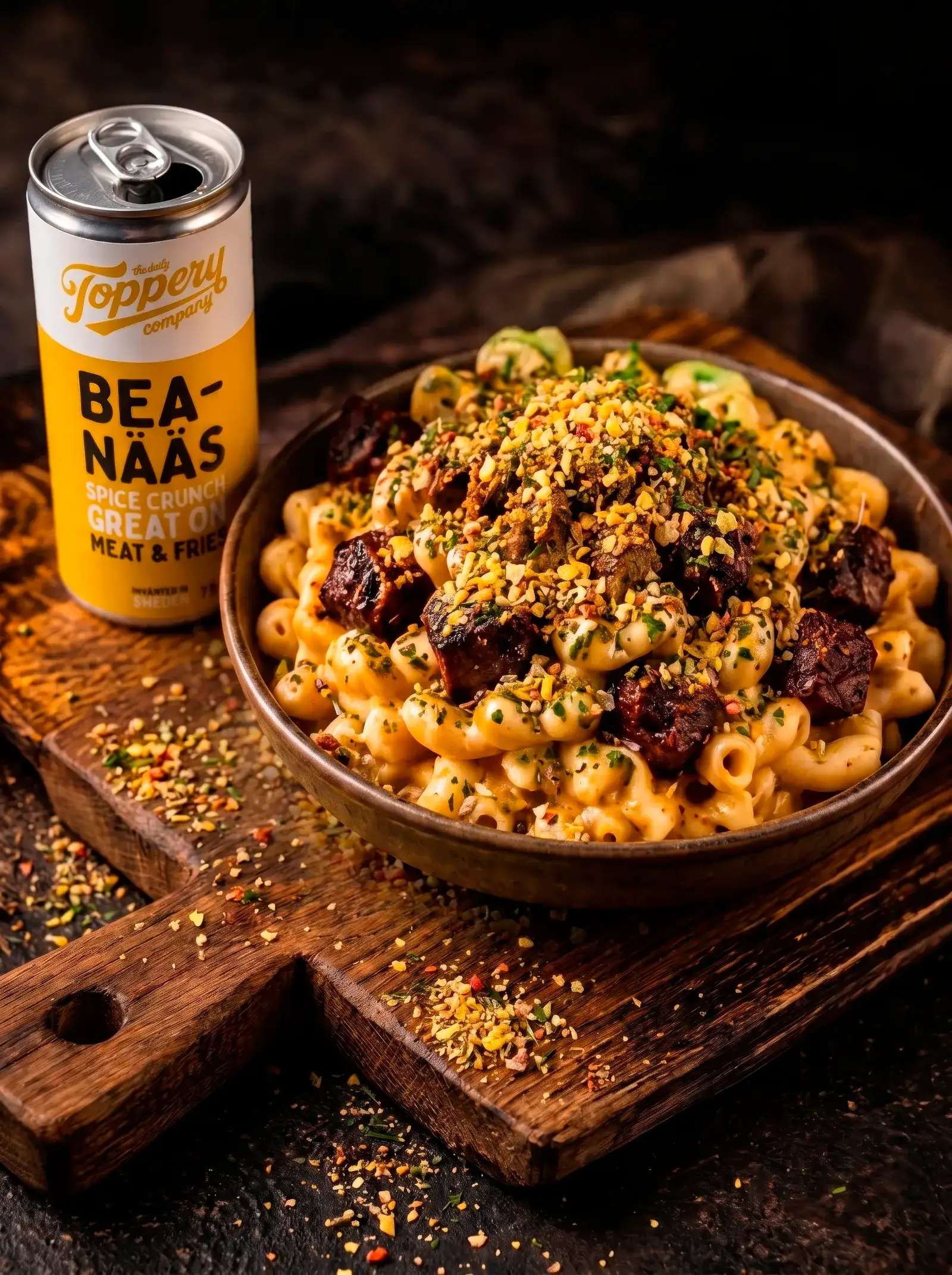 Texas BBQ Burnt Ends Mac toppad med Toppery Bea-Nääs