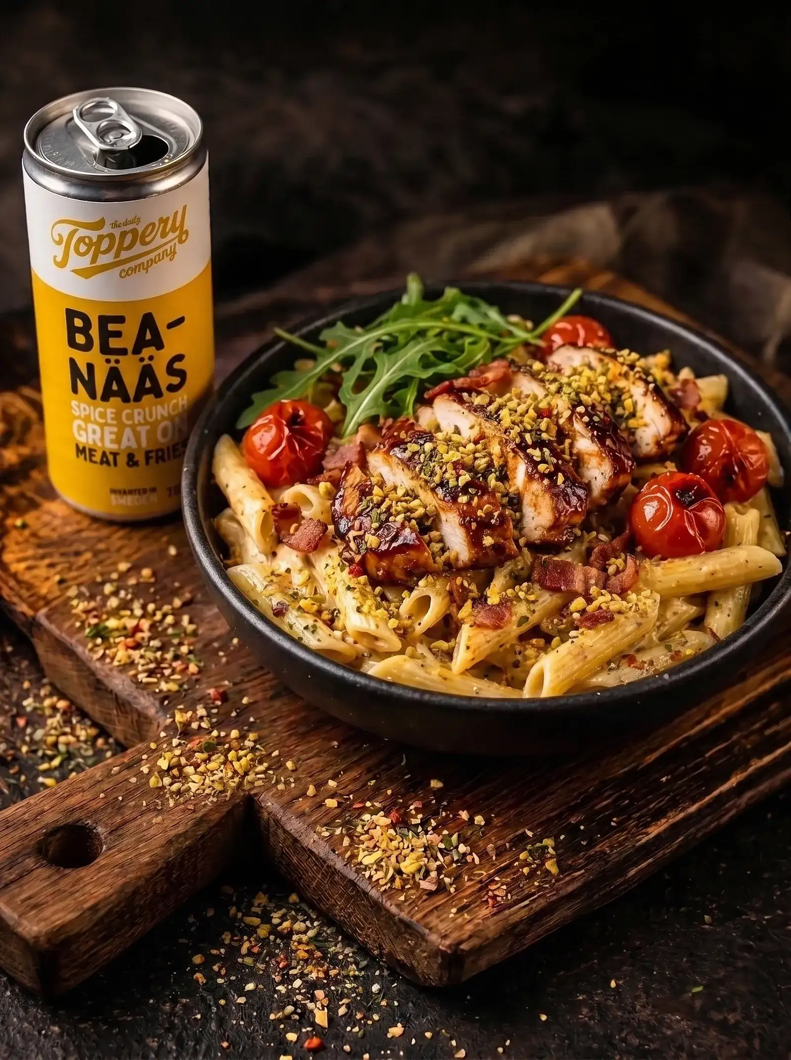 Texas BBQ Chicken & Bacon Pasta toppad med Toppery Bea-Nääs